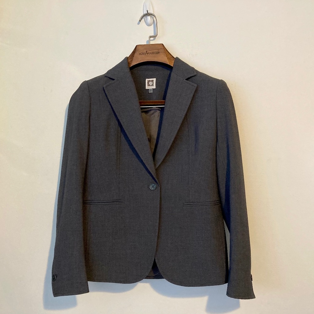 Anne Klein Notch Collar One Button Blazer - Picture 3 of 6